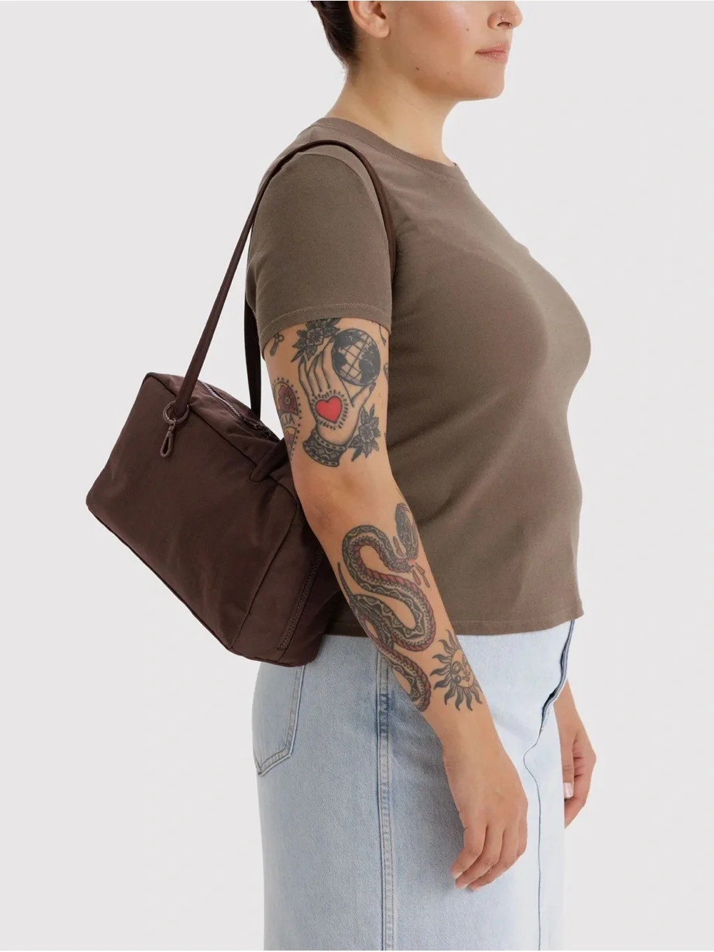 BAGGU Nylon Bowler Bag - Coffee
